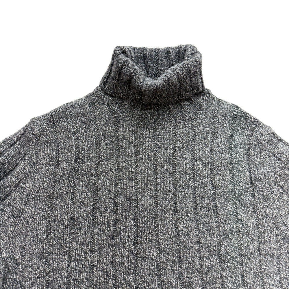 Abercrombie & Fitch Lambswool Ribbed Turtleneck Sweater Men's L Gray Muscle Fit - Picture 3 of 11